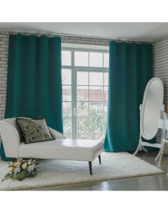 Штора блэкаут портьерная «», 130×300 см, изумрудная Этель