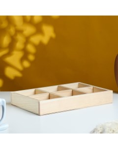 Кашпо для цветов «Шесть», 28×19×5 см, деревянное, 6 ячеек Дарим красиво