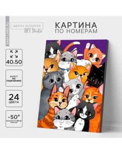 Картина по номерам на холсте с подрамником «Множество котиков», 40×50 см Школа талантов