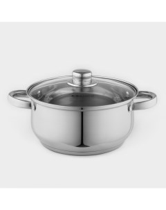 Кастрюля «Гретта», 4.2 л, d=22 см, капсульное дно, индукция, нержавеющая сталь Катунь