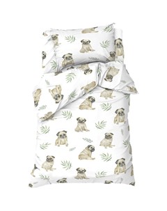 Постельное бельё 1.5-спальное «. Мопсы», бязь Этель