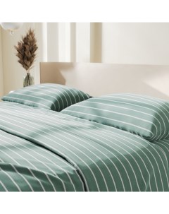 Постельное бельё евро «» Mint stripes, поплин Этель