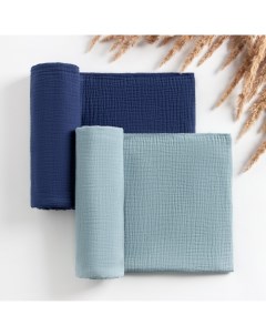 Набор пелёнок муслиновых «Indigo» 130×100 см, 2 шт., 100 хлопок Крошка я