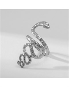 Кольцо металл «Змея» извилистая, цвет серебро, размер 16 Qf