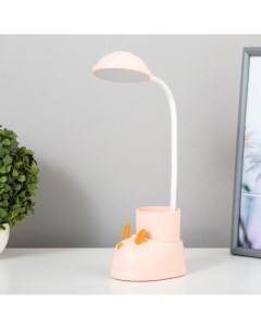 Лампа настольная «Ботинок заяц» LED 3 режима 3 Вт USB органайзер розовый 8×11×31 см Risalux