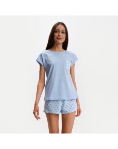 Пижама женская (футболка, шорты) «Горошек», размер 48-50 Kaftan