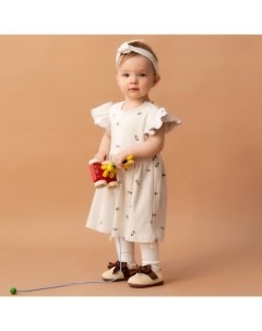 Комплект для девочки (платье и повязка) «» Olives, рост 86-92 см, молочный Крошка я