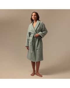 Халат махровый женский SL HOME: Basic «Аззура», размер L, хлопок 100%, бирюзовый Sima-land home