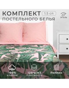 Постельное бельё 1.5 сп Tropical 143х215 см, 150х214 см, 70х70 см - 2 шт Этель