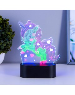 Светильник сенсорный «Единорожек» LED USB (90 см) от батареек 3xАА черный 14×5.5×18.5 см 765 Risalux