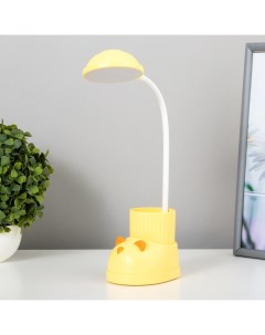 Лампа настольная «Ботинок кот» LED 3 режима 3 Вт USB органайзер желтый 8×11×31 см Risalux