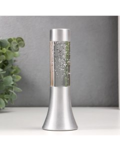 Светильник «Блеск цилиндра» LED, лава, блёстки, от батареек 3хLR44 серебро 18 см Risalux