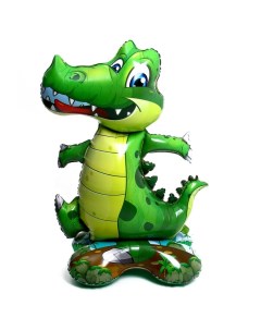 Шар воздушный фольгированный 40" «Крокодил», фигура, на подставке, под воздух Страна карнавалия
