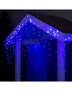 Гирлянда «Бахрома» 3×0.6 м, IP44, УМС, прозрачная нить, 160 LED, свечение синее, 220 В Luazon lighting