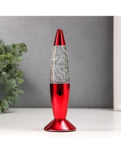 Светильник «Красная ракета» LED, лава, блёстки, от батареек 3хLR44 19 см Risalux