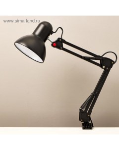 Лампа настольная Е27, на зажиме (220 В) черная h=55 см (811) Risalux