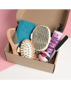 Набор подарочный «», полотенце 30×60 см, мочалка, массажёр Этель