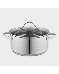 Кастрюля «Альта», 4.2 л, d=22 см, капсульное дно, индукция, нержавеющая сталь Катунь