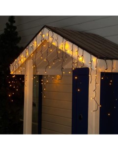 Гирлянда «Бахрома» 3×0.6 м, IP44, УМС, тёмная нить, 160 LED, свечение жёлтое, 220 В Luazon lighting