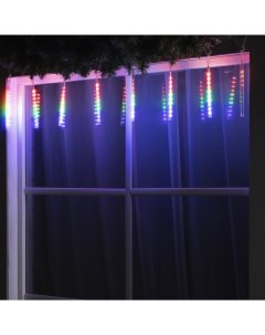 Гирлянда «Сосульки» 2.4 × 0.2 м, IP44, прозрачная нить, 96 LED, свечение мульти с эффектом стекания, 12 В Luazon lighting