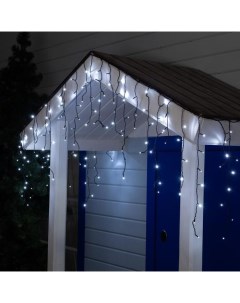 Гирлянда «Бахрома» 3×0.6 м, IP44, УМС, тёмная нить, 160 LED, свечение белое, 220 В Luazon lighting