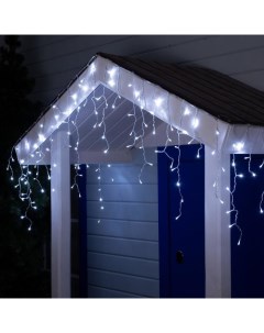 Гирлянда «Бахрома» 3×0.6 м, IP44, УМС, прозрачная нить, 160 LED, свечение белое, 220 В Luazon lighting