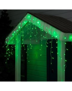 Гирлянда «Бахрома» 3 × 0.6 м, IP44, УМС, прозрачная нить, 160 LED, свечение зелёное, 220 В Luazon lighting