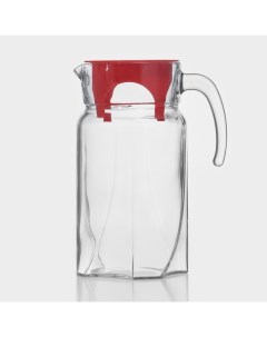 Кувшин Light blue, 1.7 л, стекло, красная крышка, прозрачный Pasabahce