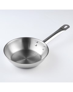 Сковорода «Общепит», d=20 см, толщина корпуса 0.6 мм, дно 3.5 мм, капсульное дно, индукция, нержавеющая сталь Катунь