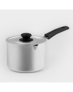 Ковш, 1 л, карбоновая ручка, с крышкой, штампованный алюминий, серебристый Белая калитва