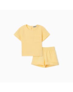 Комплект детский (футболка и шорты), рост 92-98 см, жёлтый Minaku