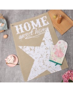 Набор кухонный Home: варежка 20×28 см, полотенце 35×60 см, вафля Этель