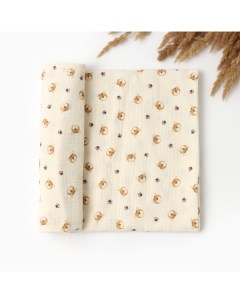 Пелёнка двухслойная «» Tiger, 130×100 см, муслин, хлопок 100% Крошка я