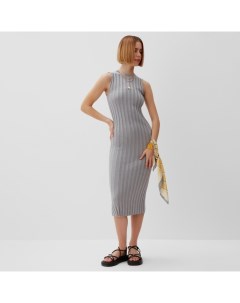 Платье вязаное миди женское : Knitwear collection, серое, размер 46 Minaku
