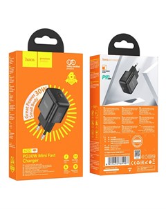 Сетевое зарядное устройство Hoco N32, 1 Type-C, 30 Вт, PD + QC, чёрное