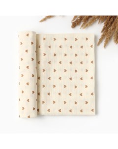 Пеленка двухслойная Heart, 130×100 см, муслин,100 % хлопок Крошка я