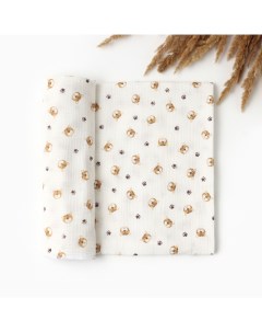 Пелёнка двухслойная «» Animal, 130×100 см, муслин, хлопок 100% Крошка я