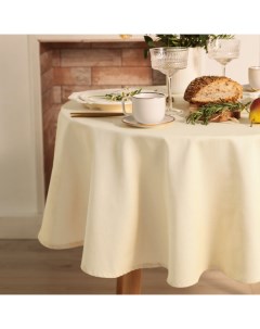 Скатерть «» Home, круглая 146 +/-2 см, молочная, 100% хлопок, саржа 250 г/м² Этель