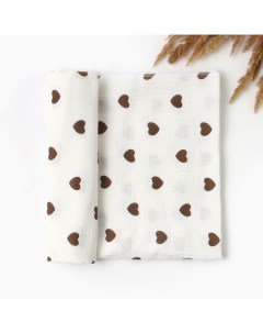 Пелёнка двухслойная «» Love, 130×100 см, муслин, хлопок 100% Крошка я