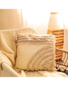 Наволочка декоративная с кисточками SL Home, 45×45 см, хлопок 100%, молочная Sima-land home