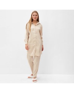 Пижама женская (рубашка, брюки) : Light touch, бежевая, размер 46 Minaku