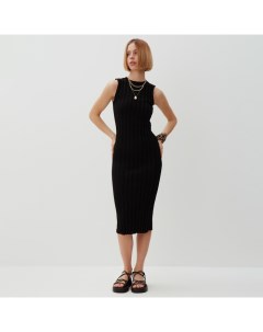 Платье вязаное миди женское : Knitwear collection, чёрное, размер 46 Minaku