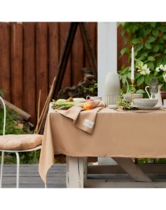 Скатерть «» ECO, бежевая, 136×180 см, 70% хлопок, 30% лён, 190 г/м² Этель