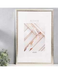 Фоторамка для фото 40×60 см «МИРАМ», пластик, серебро, (пластиковый экран) Miram