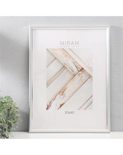 Фоторамка для фото 30×40 см «МИРАМ», пластик под серебро, (пластиковый экран) Miram
