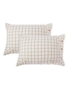 Комплект наволочек «. Клетка», 50×70 см, 2 шт., белый, синий, жатый хлопок, хлопок 100% Этель