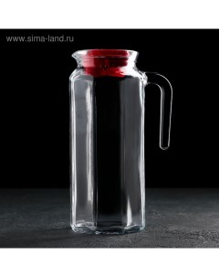 Кувшин стеклянный Kosem, 1 л, красная крышка Pasabahce