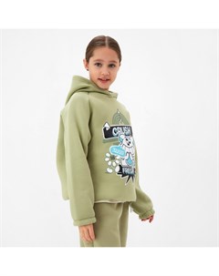 Толстовка (худи) детская : CRUSH, оливковая, рост 104 см Minaku