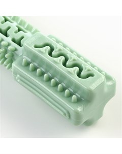 Игрушка для лакомств и сухого корма "Конструктор", TPR, массажная, 14 х 3,5 см, зелёная Пижон