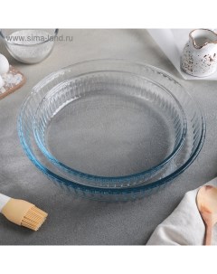 Формы для запекания Borcam, 2 предмета: 1.6 л, 2.6 л, жаропрочное стекло, прозрачные Pasabahce